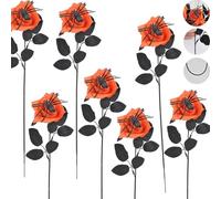 Halloween Artificial Red Roses, with Realistic Spider Decorations with Realistic Spider Decorations for Haunted House Party Living Room and Garden Atmosphere Lightweight and Odorless (7,Orange)