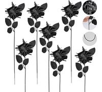 Halloween Artificial Red Roses, with Realistic Spider Decorations with Realistic Spider Decorations for Haunted House Party Living Room and Garden Atmosphere Lightweight and Odorless (7,Black)