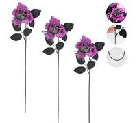 Halloween Artificial Red Roses, with Realistic Spider Decorations with Realistic Spider Decorations for Haunted House Party Living Room and Garden Atmosphere Lightweight and Odorless (3,Purple)