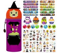 Halloween Astuccio 2-in-1-Silicone Set Kawaii Calve-Souris, portapenne impermeabile con cerniera, cancelleria che include matite, temperamatite, gomme, Mazza 3, Kawaii