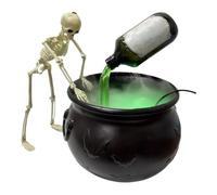 Halloween Auldron Decor Con Bottiglie di Pozione Galleggianti E Diffusore LED Puntelli Luce Terrificante Nebbia Atmosfera Macchina