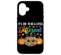 Halloween Autism Pumpkin It's OK To Be a Little Different Custodia per iPhone 16