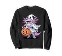 Halloween Axolotl Fantasma Zucca Dolcetto O Scherzetto Felpa