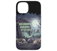 Halloween Axolotl Skeleton Ghost Spooky Wildlife Custodia per iPhone 14