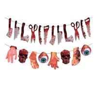 Halloween Banner - Bloody Hands Feet, Horror Party Backdrop