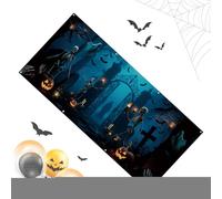 Halloween Banner, Cemetery Backdrop, Mural with Realistic Tombstone Backdrop, Garage Sign Prop for Outdoor Photography, Party, Entrance, Holiday Display, Scene Scary