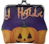 Halloween Banner Concept Portamonete da donna in pelle, piccolo portamonete con chiusura a scatto a bacio e fibbia, regalo per ragazza, Come nella foto, Taglia unica, Organizer per borse