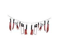 Halloween Banner Letter Pull Flag Decorations Bloody Backdrop Decorations Wall Stickers Bannerblood Knife Flag