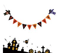 Halloween Banner - Paper, 5.9in Bunting Banner Halloween Party Decoration | Sturdy And Reusable Festive Banners, Spooky Holiday Decor For Haunted House, Halloweens Party, Classroom, Home, Gift