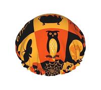 Halloween Banner Simboli Modello Cuffia da a e Cuffia da bagno per donna,Cuffie da a reversibili oversize impermeabili Grandi progettate per tutte le lunghezze di capelli,Cuffia elastica r