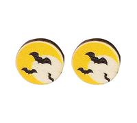 Halloween bara luna pipistrello per bambola orecchini in legno cappello da strega moda punk orecchini donna ragazze accessori cappello strega orecchini donna, Misura unica, come descritto, come