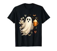 Halloween Barista Ghost Spooky October Coffee Cafe Maglietta