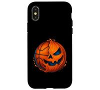 Halloween Basketball Pumpkin Spooky Creepy Basketball Player Custodia per iPhone X/XS