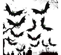 Halloween Bat Decoration Set - 12 pezzi Outdoor Patio Ornaments, 3