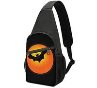 Halloween Bat Moon Crossbody Zaino Borsa a tracolla Leggero One Strap Sling Bag Viaggio Escursionismo Daypack
