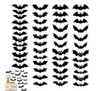 Halloween Bat Wall Decals, Halloween Wall Stickers, Luminous Eyes Decals