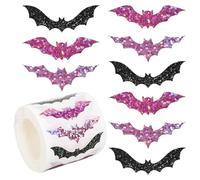Halloween Bats Stickers Roll, Spooky Envelope Sealing Decals, Fun Halloween Themed Party, Easy Peel Adhesive Labels for Kids, Teens, Girls, Boys, Youth, Friends, Family, Crafts, Trick or Treat Use