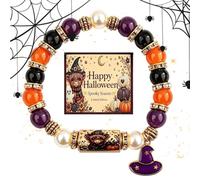 Halloween Beaded Bracelets Stretch Bead Wristband Decorations With Card
