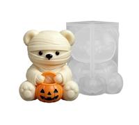 Halloween Bear Silicone Candle Mold 3D Pumpkin Mummy Resin Casting Mold