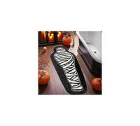 Halloween Bedroom Decor Black White Bathroom Rug Horror Decorations Non-Slip Coffin Bath Mats, Gothic Home Deco Funny Mummy Carpet 18x47 inch