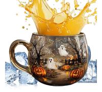 Halloween beve bicchieri da caffè con motivo spettrale, tazza moderna stampata per tè, cioccolata calda, bevande fredde, caccia e resistente alla lavastoviglie per latte, cocktail,