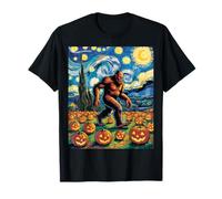 Halloween Bigfoot Pumpkin Patch Starry Sky Men Women Style Maglietta