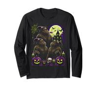 Halloween Bigfoots Ululando alla Luna Divertente Halloween Maglia a Manica