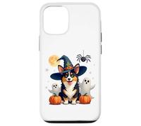 Halloween Black and Tan Corgi Dog, strega, cappello da mago Custodia per iPhone 12/12 Pro