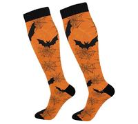 Halloween Black Bats Spider Calze Contenitive Confortevoli Calzini Corsa Calze A Compressione Per Giri In Bici Trekking Supporto 50Cm