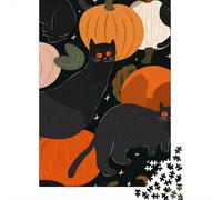 Halloween Black Cat Decorations Jigsaw Puzzle Impossible 1000Pcs Decorazione Per La Casa. Giochi Rilassamento E Intelligence Per Adulti E Bambini Da 12 Anni 70x50cm/1000pcs