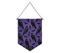 Halloween Black Crow banner appeso con asta telescopica banner bandiere decorazioni per feste all'aperto per Festival & giorno speciale suministros para fiesta de a?o nuevo