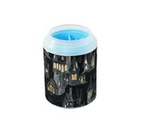 Halloween Black Haunted House Rondella portatile con spazzola in silicone Kit di pulizia per piedi morbidi per cani di piccola e media taglia