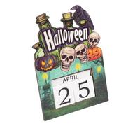 Halloween Block Calendar, 2025 Wooden Countdown Calendar, Adjustable Festival Decor Craft, Compact and Versatile Display for Bedroom, Kitchen, Party, Teens, Classrooms, Vacation