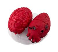Halloween Blood Props-realistico Bloody Brain & Heart on Plates-Crepy Body Part Decoration per feste horrore-simulazione-Herz-Serza come uno strano accessorio per Halloween & Spukhaus