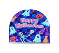 Halloween Blu e Nero Fantasma Zucca Acrilico carino portatovaglioli per bagno, ristorante autoportante portatovaglioli per panno decorazione domestica per esterni, sala da pranzo
