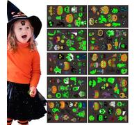 Halloween Body Stickers - 10 Sheets Glow Temporary | Glowing Cartoon Pumpkin Decals Kids Funny Fake Stickers Assorted Patterns Decals Pumpkin Ghost Boys Girls Kids