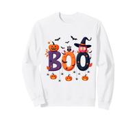 Halloween Boo con Ragno e Cappello Strega Zucca Pipistrello Gufo Bambini Felpa