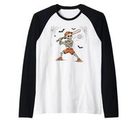 Halloween Boo Pumpkin Ghost Boys Girls Maglia con Maniche Raglan