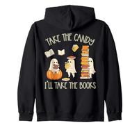 Halloween Book Lover Ghost Take The Candy I'll Take Books Felpa con Cappuccio