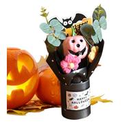Halloween Bouquet, Artificial Pumpkin Flower Centerpiece, Faux Floral Arrangement with Eucalyptus Leaves, Autumn Table Decor for Mantel Indoor Display Party Atmosphere Halloween Home Decoration