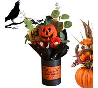 Halloween Bouquet - Halloween Pumpkin Flowers | Autumn Pumpkin Bouquet, Artificial Flowers With Eucalyptus Leaves Indoor Table Centerpiece For Mantel Party Decoration Halloweenn Atmosphere