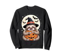 Halloween Bradipo Cappello Strega Zucca Spooky Felpa