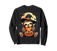 Halloween Bradipo Cappello Strega Zucca Spooky Felpa