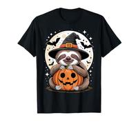 Halloween Bradipo Cappello Strega Zucca Spooky Maglietta