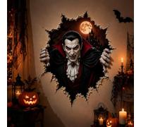 Halloween Break-in 3D Wall Decals, 20x14 Inch Spooky Home Decor (#A)