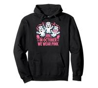 Halloween Breast Cancer Nurses Ghost in October We Wear Pink Felpa con Cappuccio