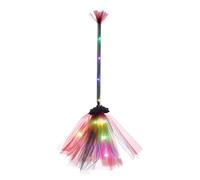 Halloween Broom LED Light Lightweight Mesh Costume Accessories | Lighted Broomsticks, Cosplay Props, For Yard Patio Lawn Pathway Fence Haunted House Home