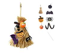 Halloween Broom Prop, Pumpkin, Bat, Spider DIY Kit, Creative Party Decoration Gift(L)