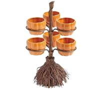 Halloween Broomstick Snack Bowl Stand - Halloween Snack Bowl Stand| Pumpkin Snacks Bowls Stands | Hallôween Party Favors Cupcake Stands | Decorative Home Kitchen|Wooden Cupcake Dessert Plates Ornament