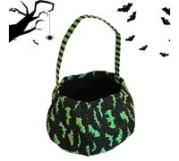 Halloween Bucket, Candy Trick Or Treat Bag, 6,3 x 5,12 x 1,18 pollici Reusable Festival Bucket for Outdoor Night Adventures, Family Cosplay, Holiday Photos and Goodie Collection
